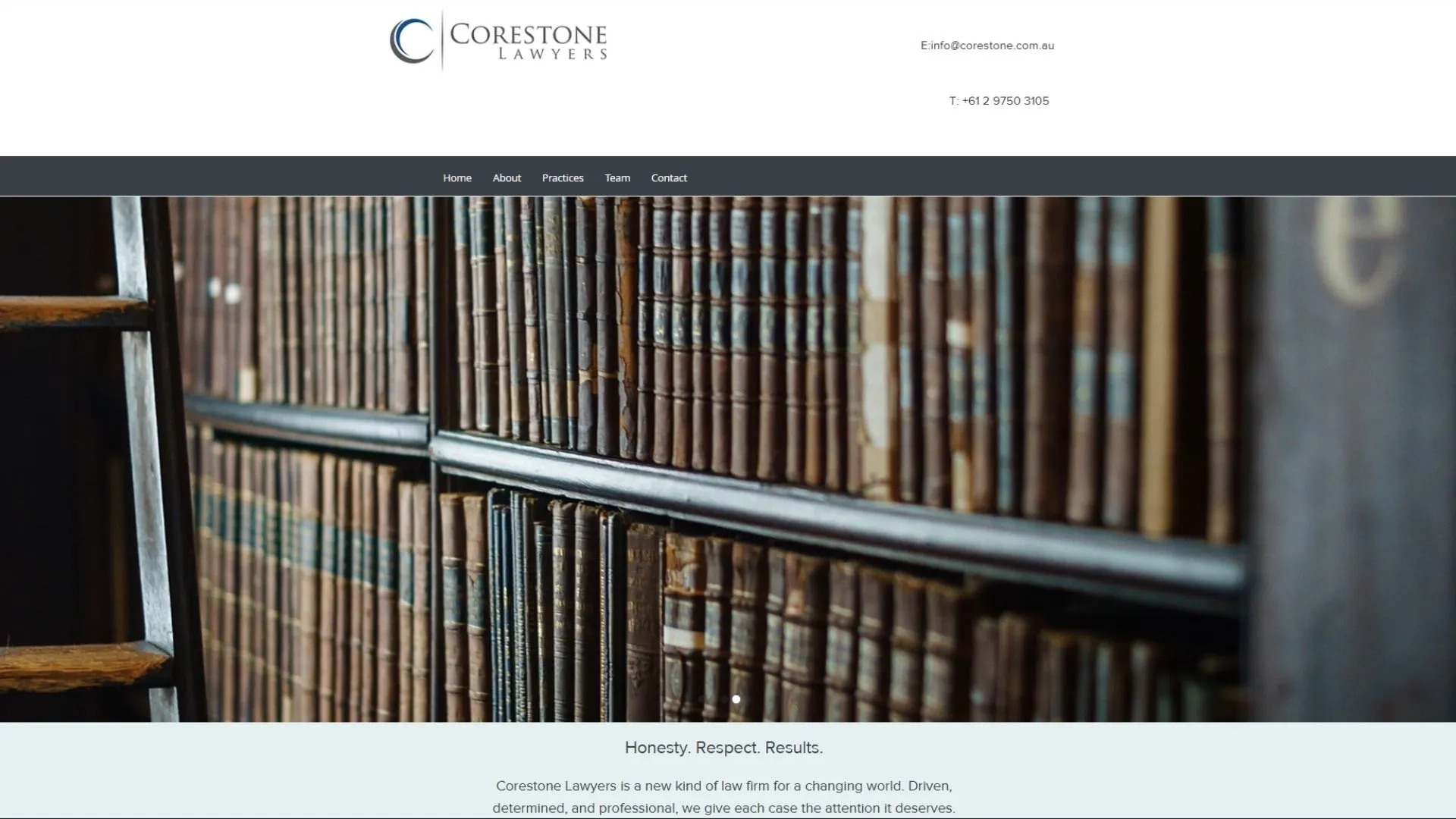 Website Screenshot of Commersion Legal Law Firm SEO Client Corestone Lawyers — website before redesign (old version)