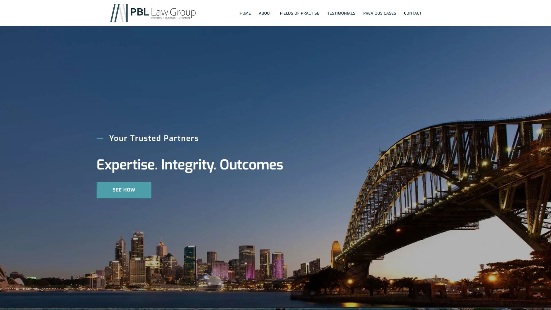 Website Screenshot of Commersion Legal Law Firm SEO Client PBL Law Group — website before redesign (old version)