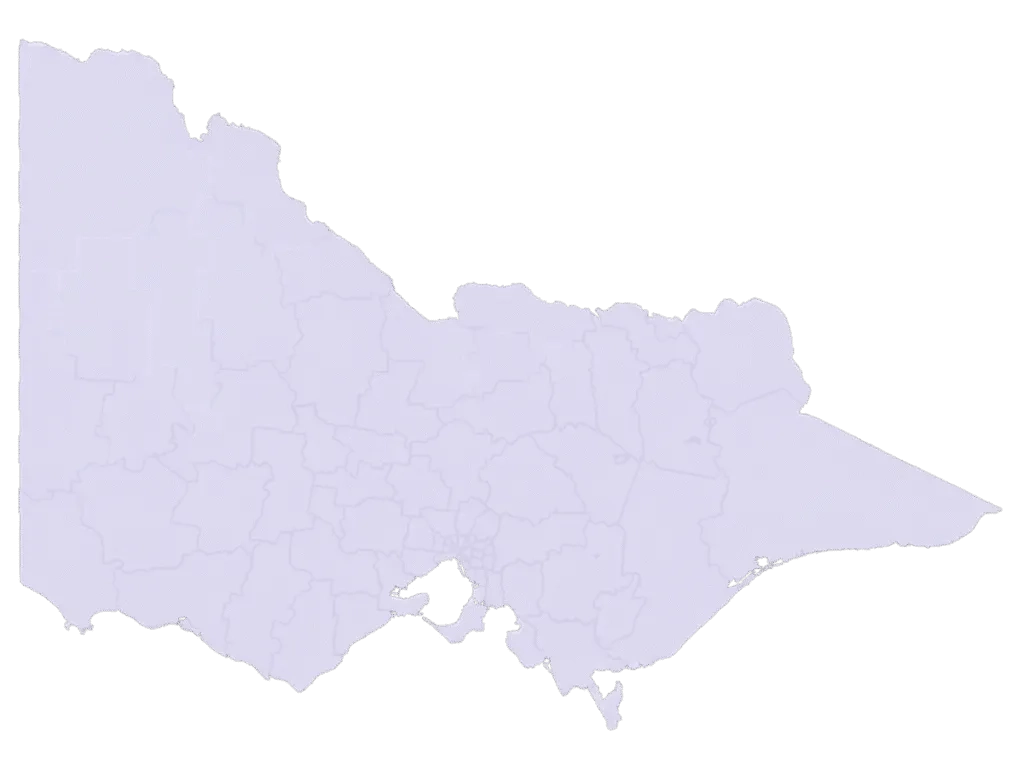 Map of Victoria, Australia, showing electoral districts. Relevant for law firms in Melbourne.
